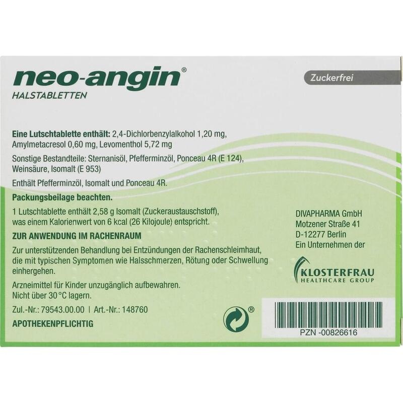 NEO-ANGIN Halstabletten zuckerfrei