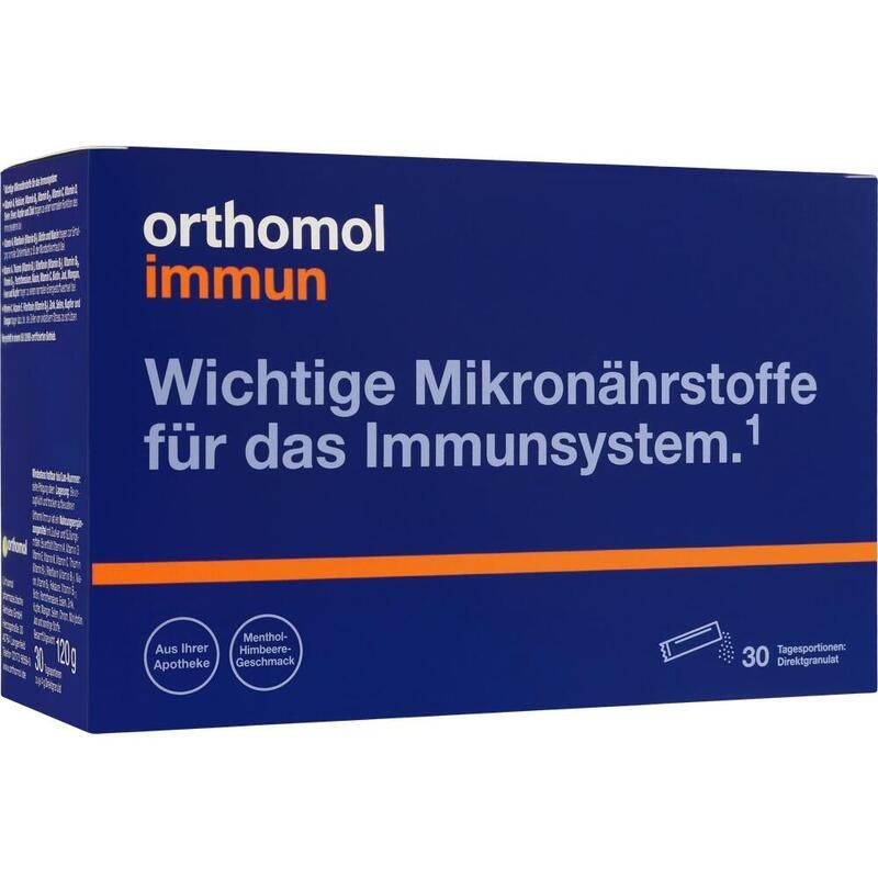 ORTHOMOL Immun Direktgranulat Himbeer/Menthol