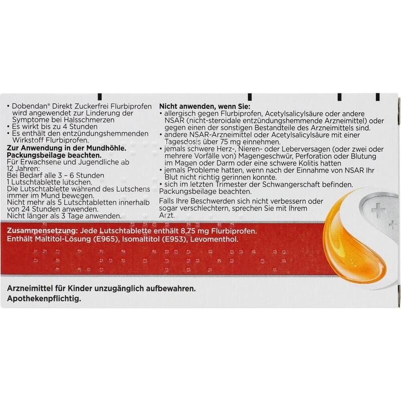 DOBENDAN Direkt zuckerfrei Flurbiprofen 8,75mg Lut