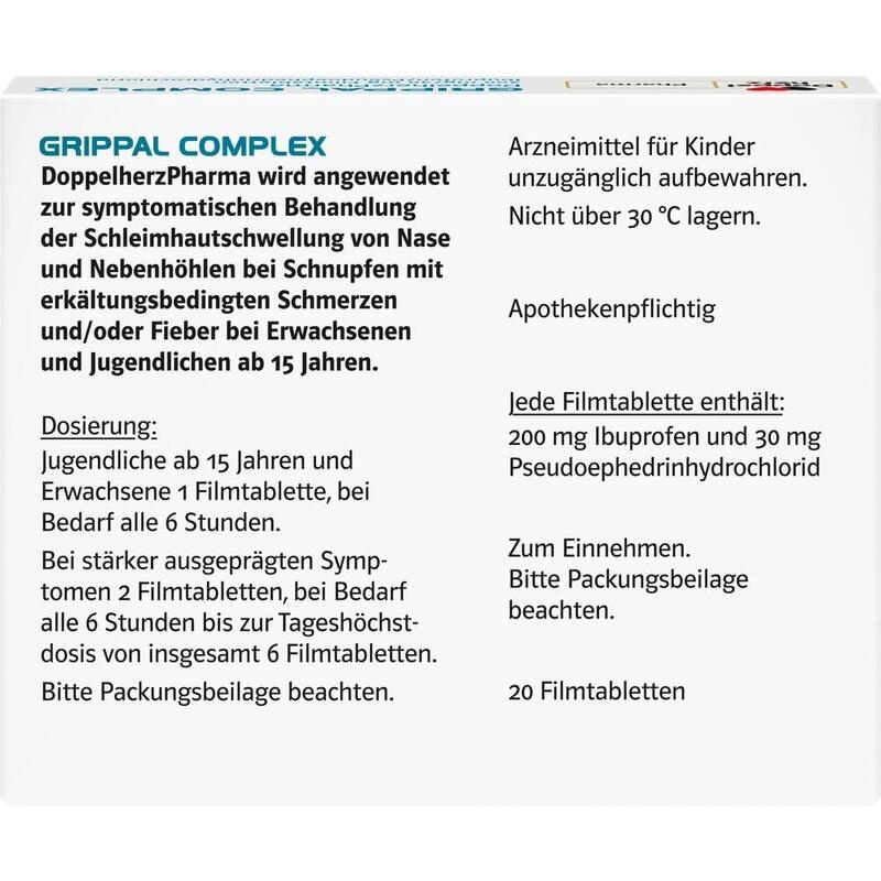 GRIPPAL COMPLEX DoppelherzPharma 200 mg/30 mg FTA
