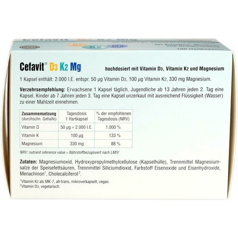 CEFAVIT D3 K2 Mg 2.000 I.E. Hartkapseln